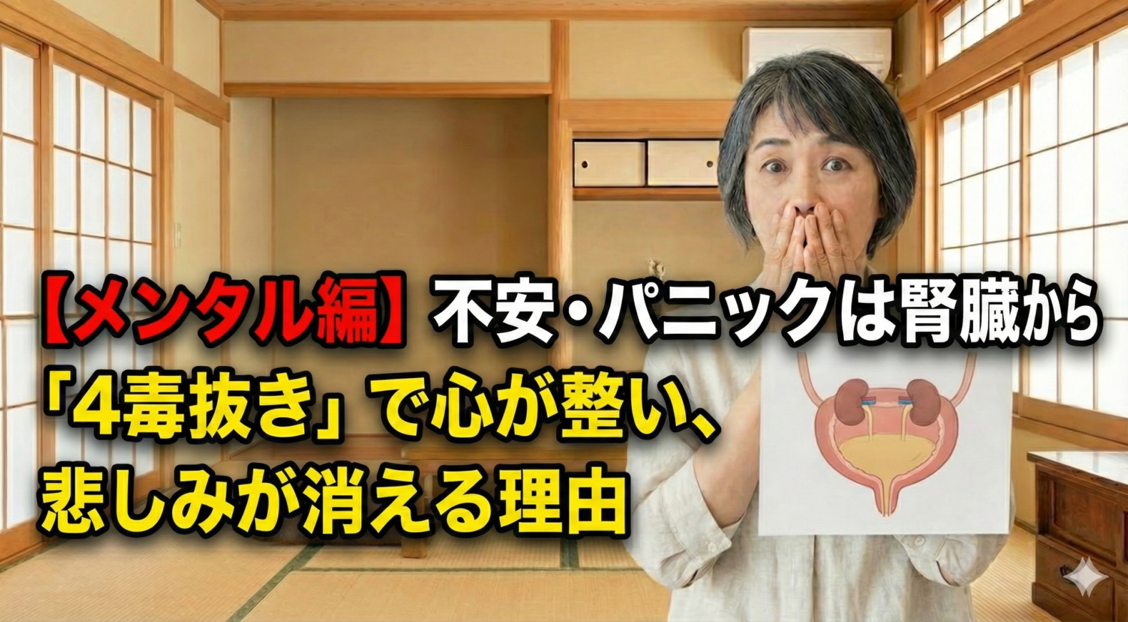 【メンタル編】不安・パニックは腎臓からのSOS？「4毒抜き」で心が整い、悲しみが消える理由