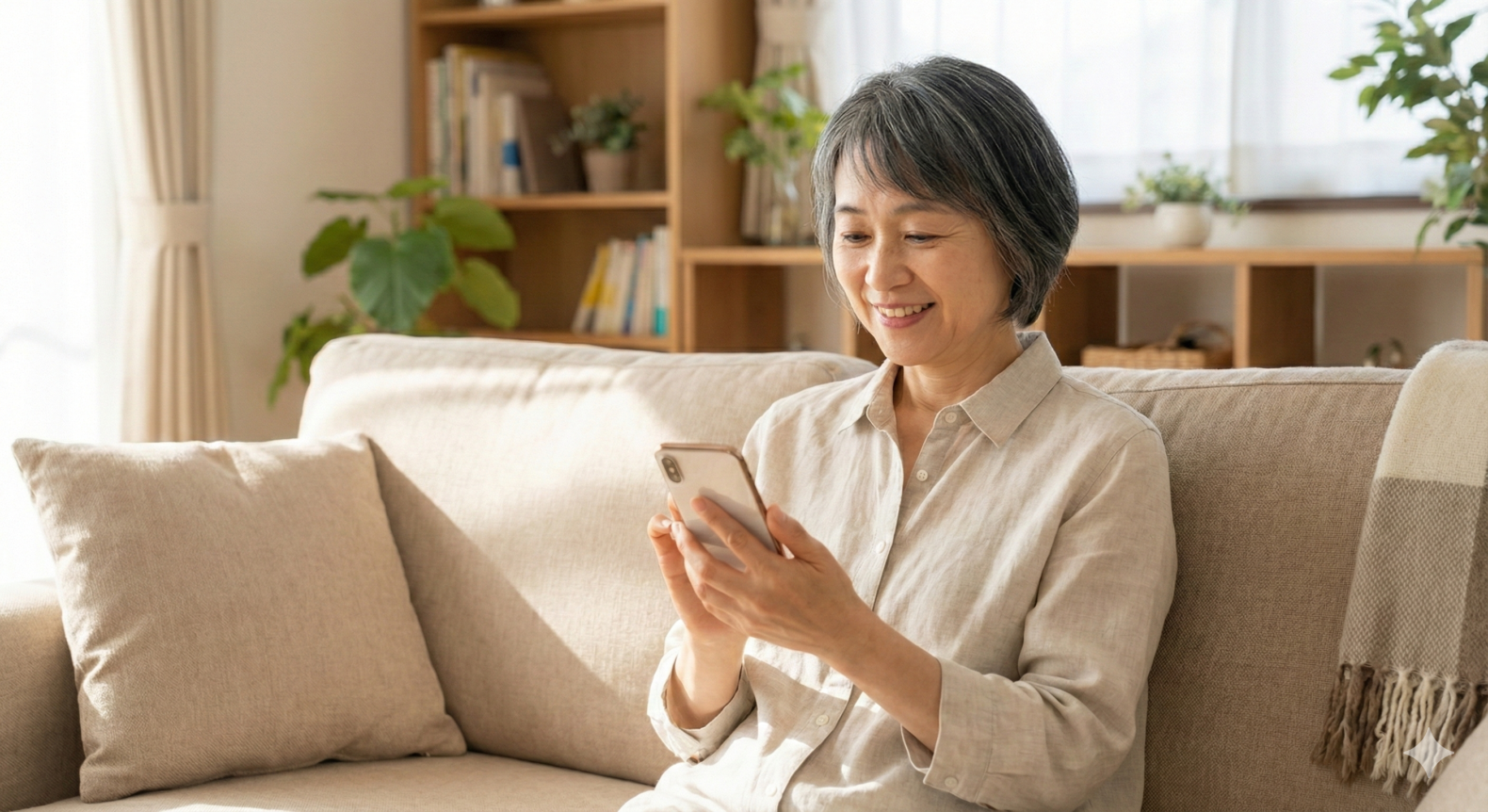 ワクワクしながら予約する女性